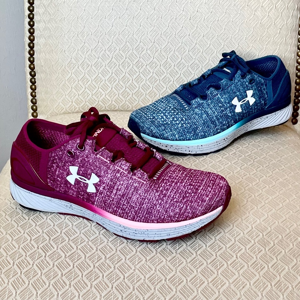 Under Armour Charged Bandit 3 Running Sneakers Womens Pink Blue